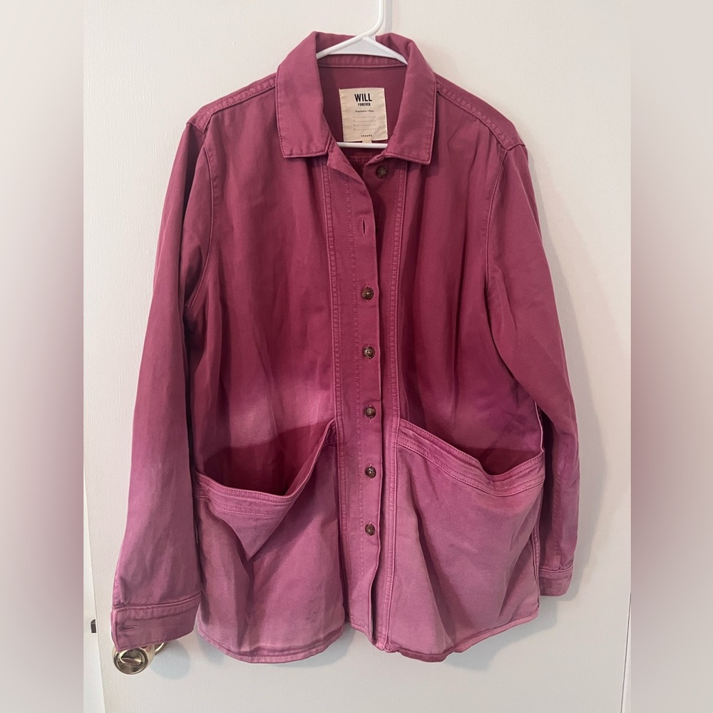 Sezane Will Ombre Women's Denim Dip-dye Jacket XL